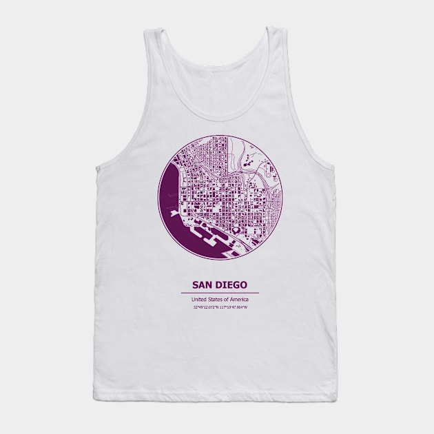 San Diego city map coordinates Tank Top by SerenityByAlex